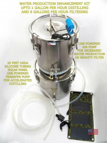 Gravi-Stil Enhanced Kit for Water Ocean Desalinator and Distiller
